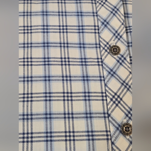 NWT Noble Outfitters Button Front Short Sleeve Shirt Blue Plaid 3X - Picture 5 of 16